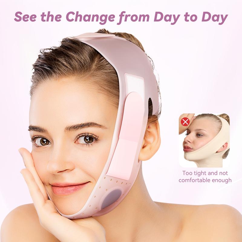 JUSRON Double Chin Reducer V Line Face Lifting Tape Face Strap, Soft Silicone Chin Strap Face Shaper to Removing Double Chin for Women and Men