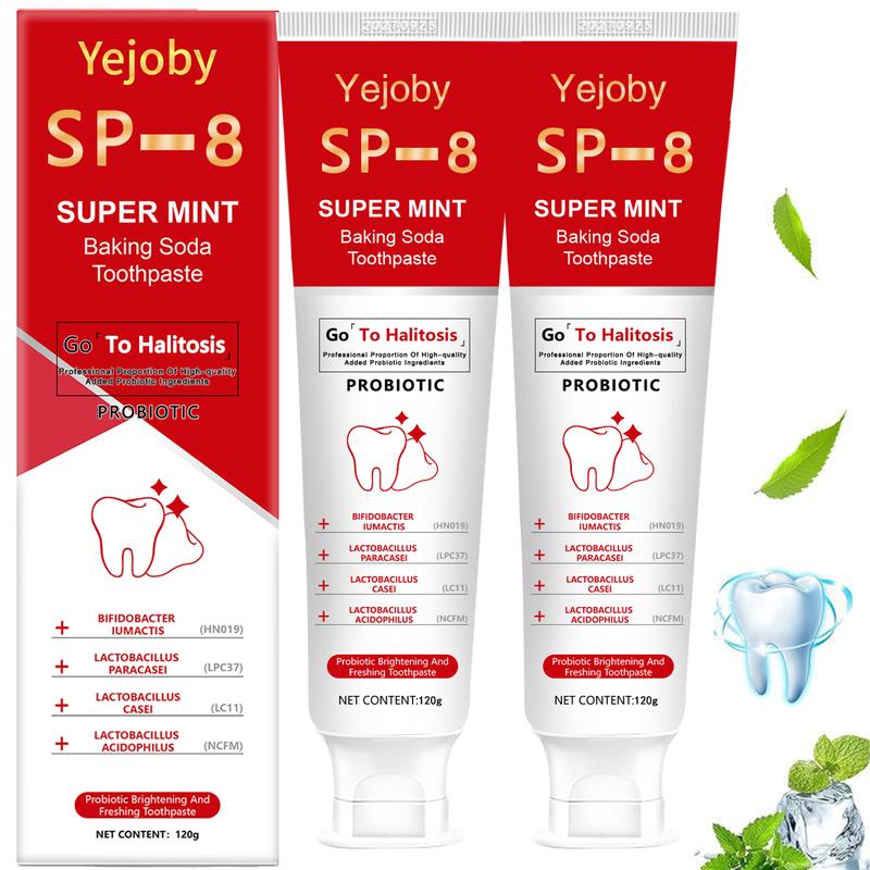 SP-8 [Triple Whitening] Probiotic Whitening Toothpaste, Free of Fluoride, Hydroxyapatite, Anti plaque, Oral Health Management,sp-8,sp-6,sp8,sp6