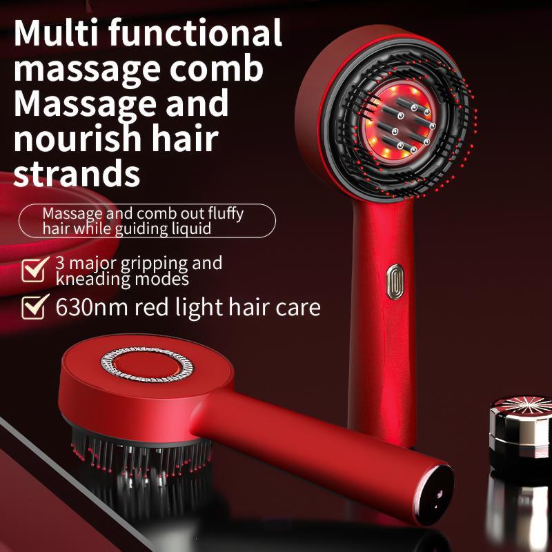 Hair Massage Comb With 3 Modes, 1 Count Red Light Hair Care Comb, Head Essence Liquid Introduction Applicator, Christmas Gift