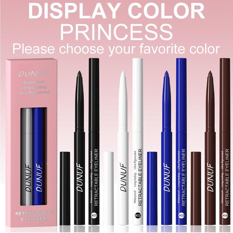 Long Lasting Eyeliner Gel Pen, 4 Counts Waterproof Eyeliner, Easy Coloring Eyeliner, Professional Daily Makeup Accessories