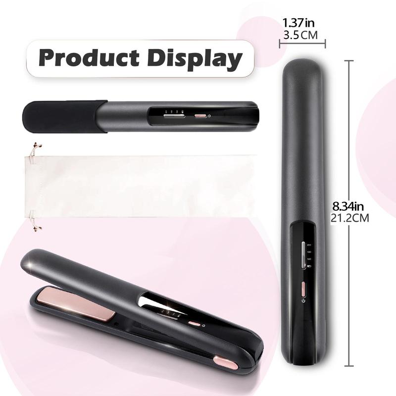 Cordless Hair Straightening Iron, Portable Heated Hair Straightener, Safety Heated Hair Styling Tool for Home & Travel, Hair Care Products, Stocking Fillers Gift, Christmas Gift, Hair Curler