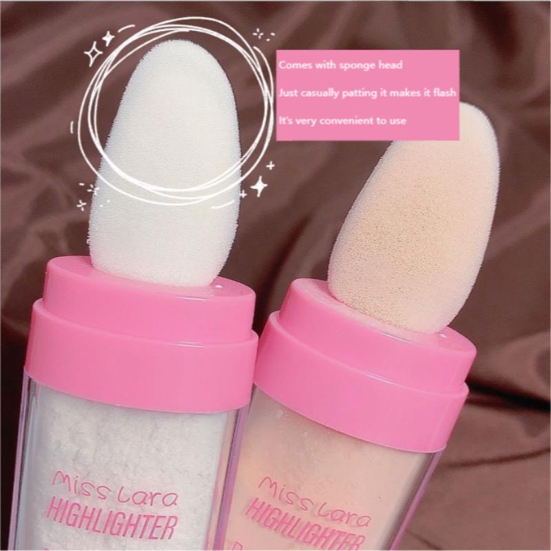 Long Lasting Highlighter Powder, 1 2 Counts Natural Shimmering Highlighter Powder, Facial Makeup Product for Women & Girls