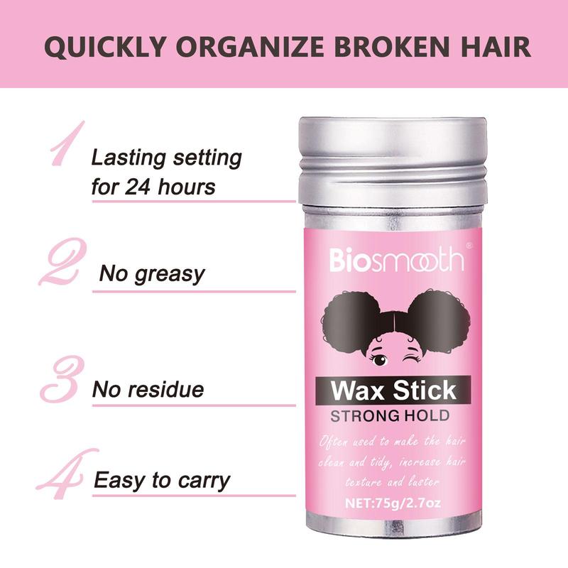 Hair Wax Stick , Slick Stick for Hair Non-greasy Styling Hair Pomade Stick for Flyaways Edge & Frizz Hair