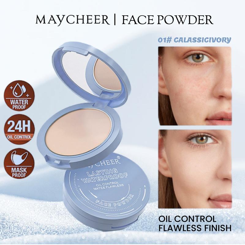 Oil Control Face Pressed Powder,Matte Smooth Setting Powder Makeup,Waterproof Long-Lasting Makeup Setting Powder,Oil Control Flawless Finish,Lightweight,Residue-Free