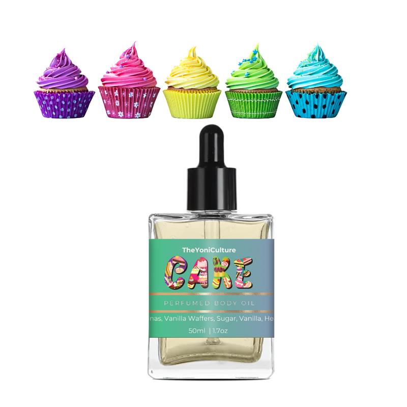 Vanilla Cake - Perfumed Body Oils -  1.7 oz 50ML Notes: Top: Buttercream Icing Middle: Fresh Cherries Base: Warm Vanilla, Maple Syrup skin oil