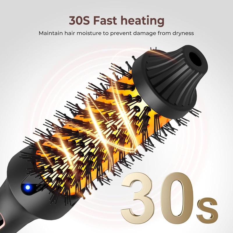 Thermal Brush 1.5'', Upgrade to 400 °F Curling Iron Curling Brush, 9 Temps Heated Round Brush Thermal Round Brush with LCD Display, 2 PTC Ceramic Tourmaline Ionic Hair Curler Hair Styling Tools