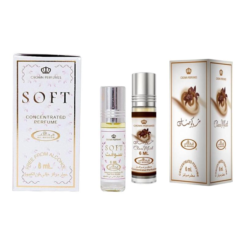 (Bundle Pack) 6ml Soft + 6ml Choco Musk - Perfume Roll-On Oil by Al-Rehab Aroma Fragrance