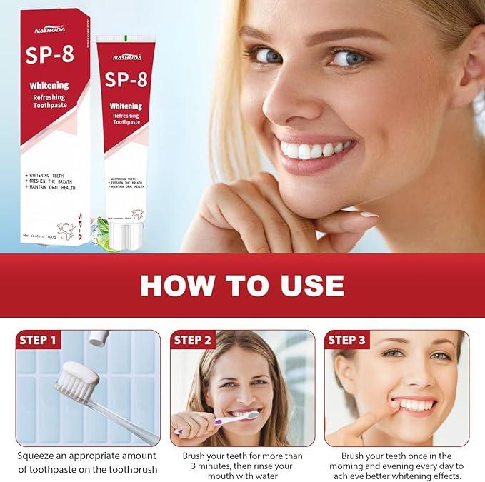 SP-8 Probiotic Toothpaste, SP8 Toothpaste Fresh Breath, Deep Cleaning Care Toothpaste