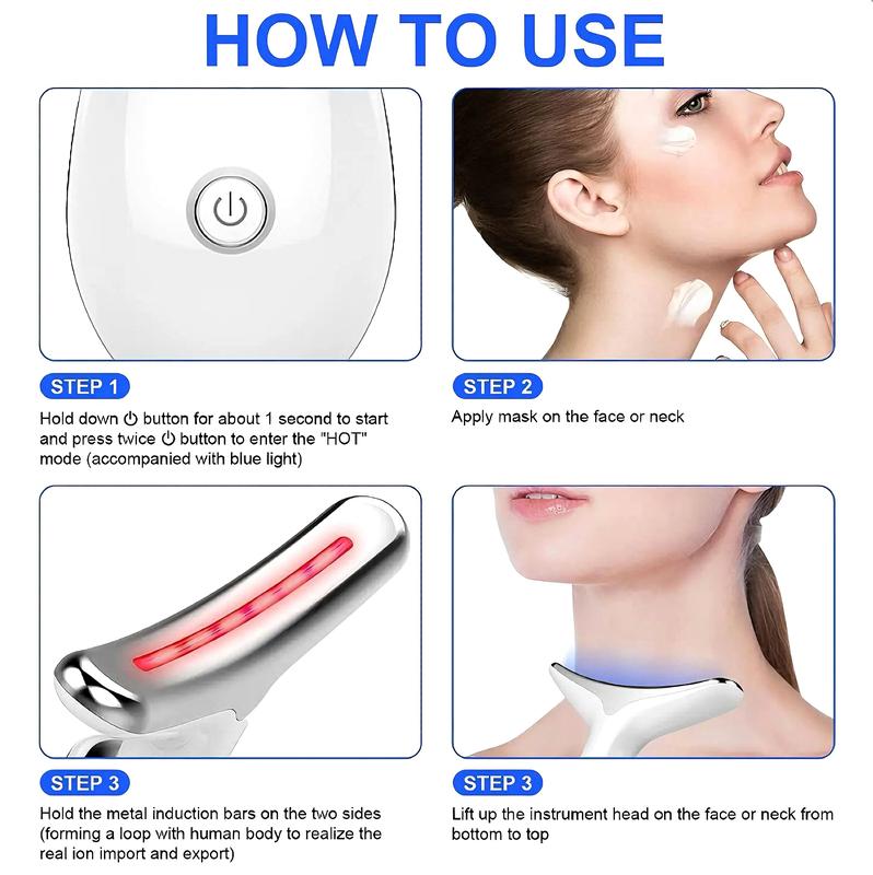 Neck Massager, Facial and Neck Massage Tool, Suitable for Facial, Neck, and Leg Massage, Facial Beauty Machine for Women Men, Christmas Gift,  Women's Personal Care Products