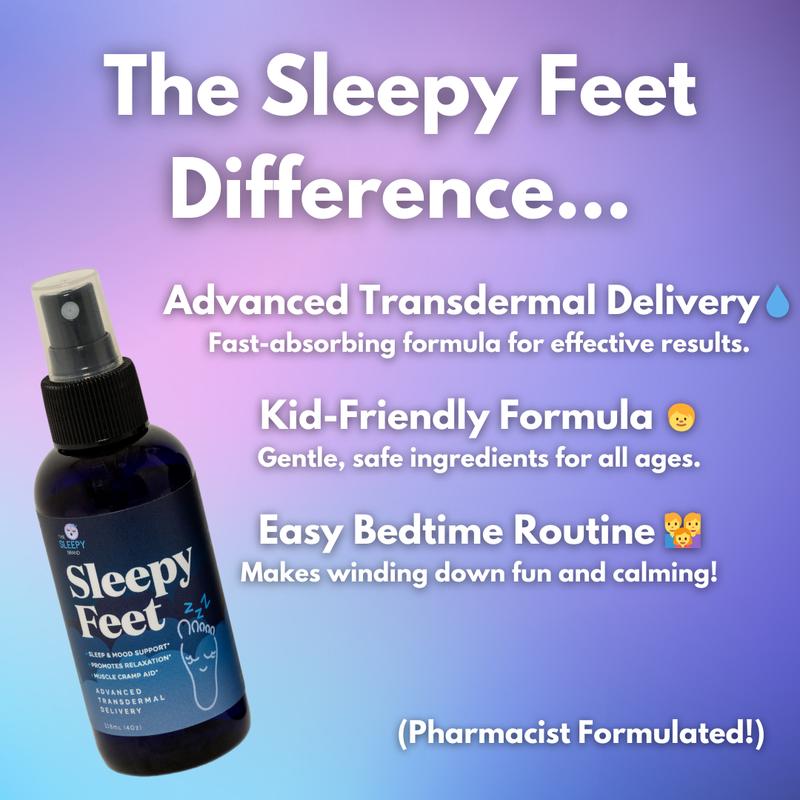 Sleepy Feet Magnesium Spray with Calming Ashwagandha, Lavender, & Valerian Root for Ultimate Relaxation [Advanced Skin Absorption]