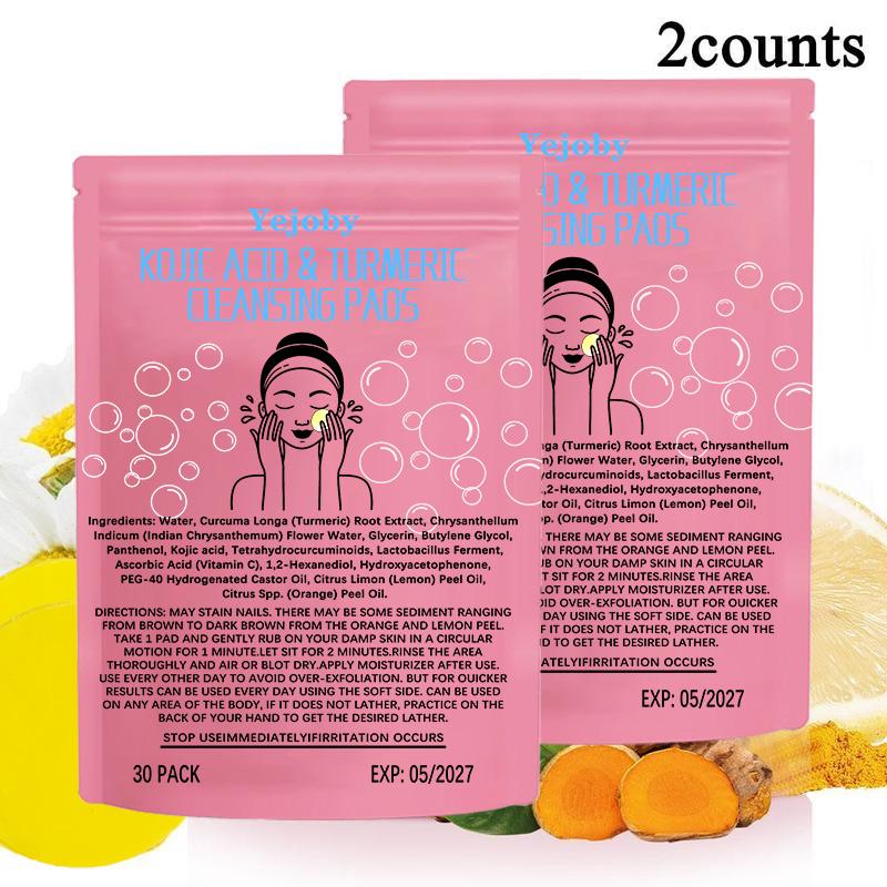 [Only $11.99!!!] Yejoby Turmeric Cleansing Exfoliating Pads Facial Cleansing Skincare, cleansing, skin care, cleansing Turmeric Comfort Cleanser Turmeric Kojic Acid Cleansing Exfoliating Pads Facial Cleansing Foaming Skincare Organic Gentle Smooth Acrylic