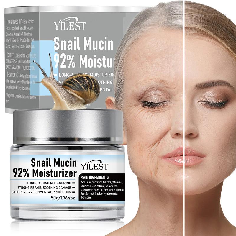 YILEST - Snail Mucin 92% Repair Cream, facial cream, for Dry Skin, Sensitive Skin, All Skin Types 50g   1.76oz Korean Skincare