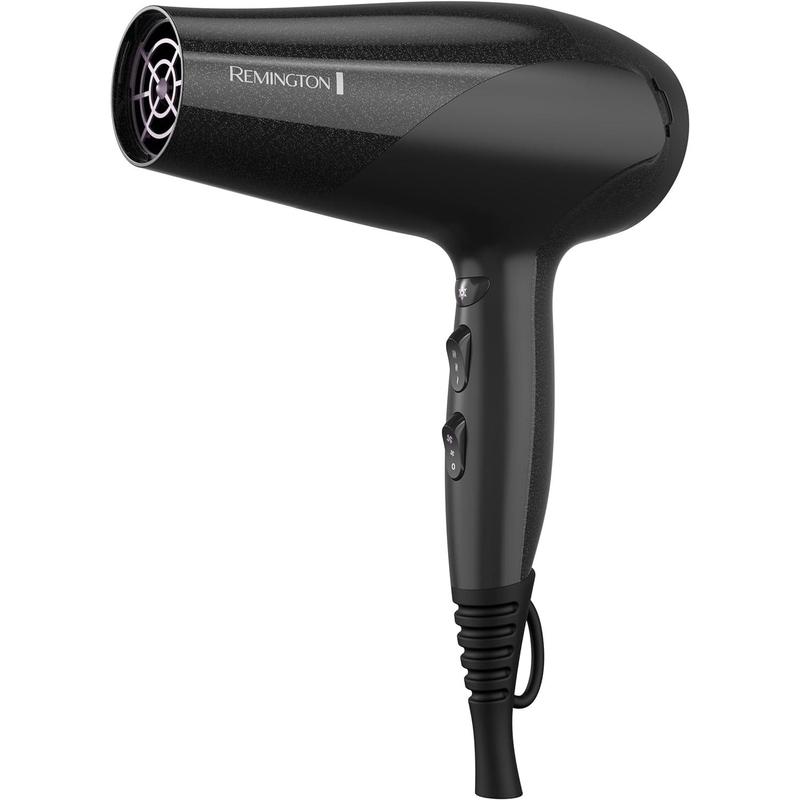 Remington Damage Protection Hair Dryer with Ceramic Ionic Tourmaline Technology, Black, Diffuser and Concentrator, 3 Piece Set