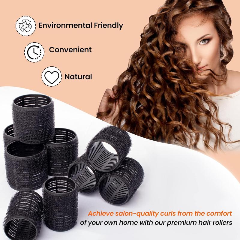 33 count Heatless Hair Rollers Set with 15 Clips- Velcro Hair Curlers for Salon-worthy Curls- Hair Rollers for Long Hair Short Hair No Heat Rollers