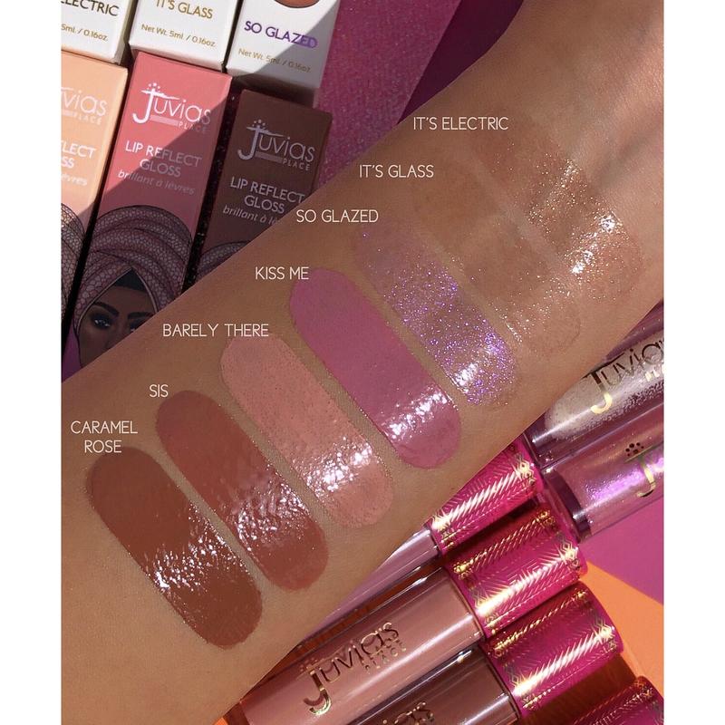 Juvia's Place Lip Reflect Glass Gloss - Clear, Plump, Long Lasting, Non-Sticky, Luscious, High Shine, Glides on Richly, Glossy and Smooth