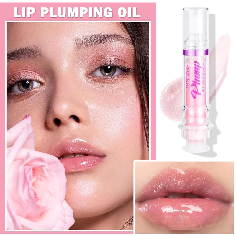 Handaiyan Lip Plumper Gloss with Peppermint Extract – Nourishing, Long-Lasting Lip Gloss for Fullness & Shine | Mixed Color Lip Care for Women