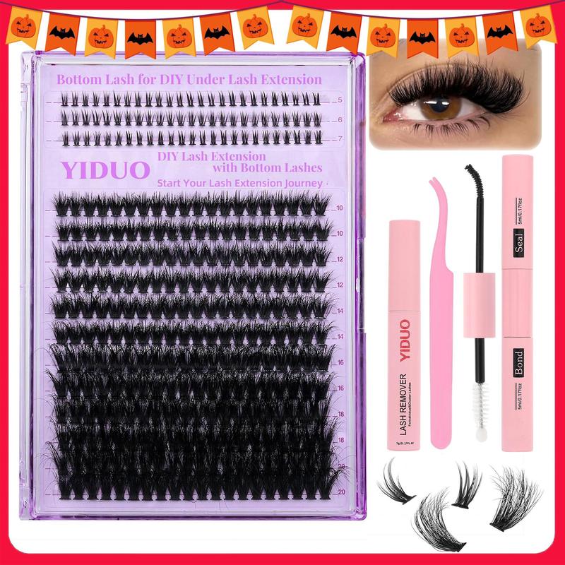 Wispy False Eyelashes, 1 Set Mixed Length Individual False Eyelashes with Tool, Eye Makeup Enhancement False Eyelashes for Women & Girls, Eyelash Extension Clusters, Lash Clusters Kit, Christmas Gift