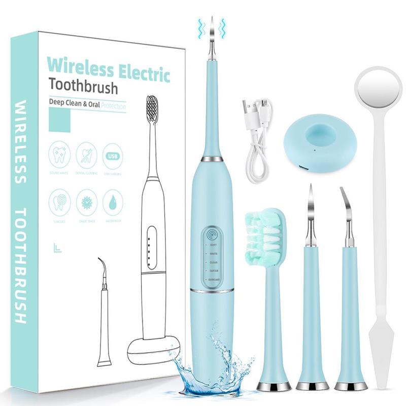 Electric Dental Care Set, 1 Set Rechargeable Waterproof Electric Dental Cleaner & Accessories, Oral Care Product for Home & Travel