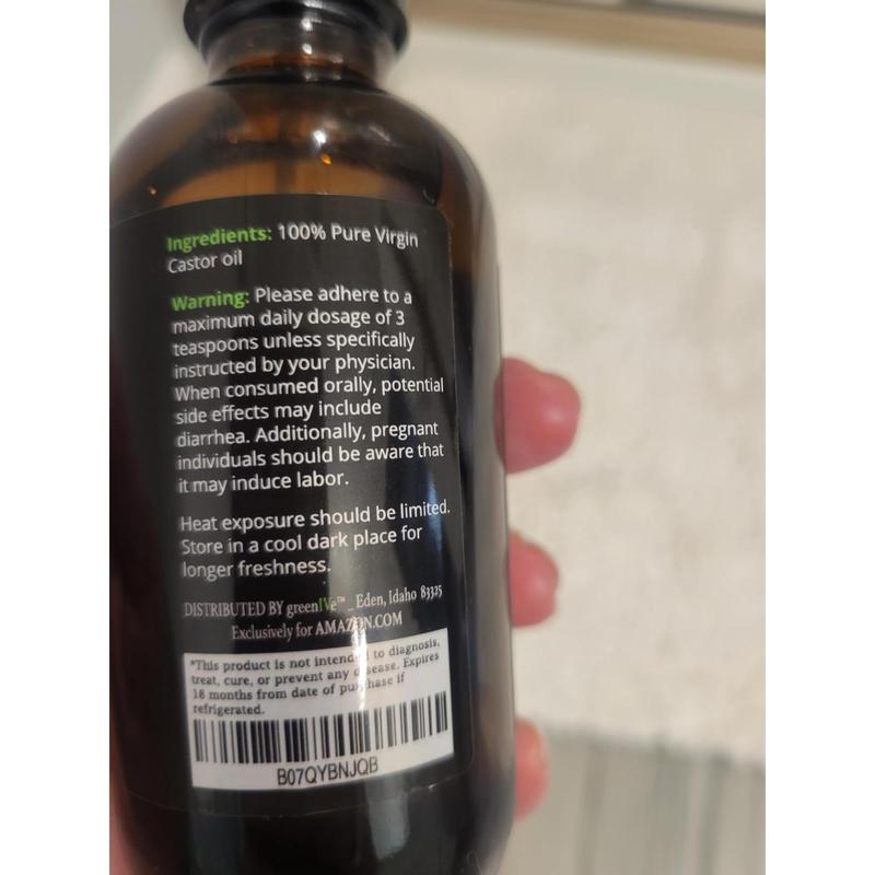 GreenIVe - 100% Pure Castor Oil - Cold Pressed - Hexane Free - Exclusively on  (4 Fl Oz (Pack of 1))