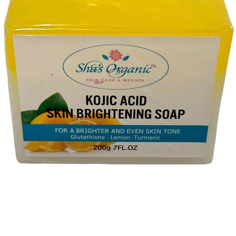 Sha's Kojic Acid Nourishing Skin Brightening Soap Moisturizing Gentle Body Care Body Wash Cleanser Organic Coconut Organic Shea Butter