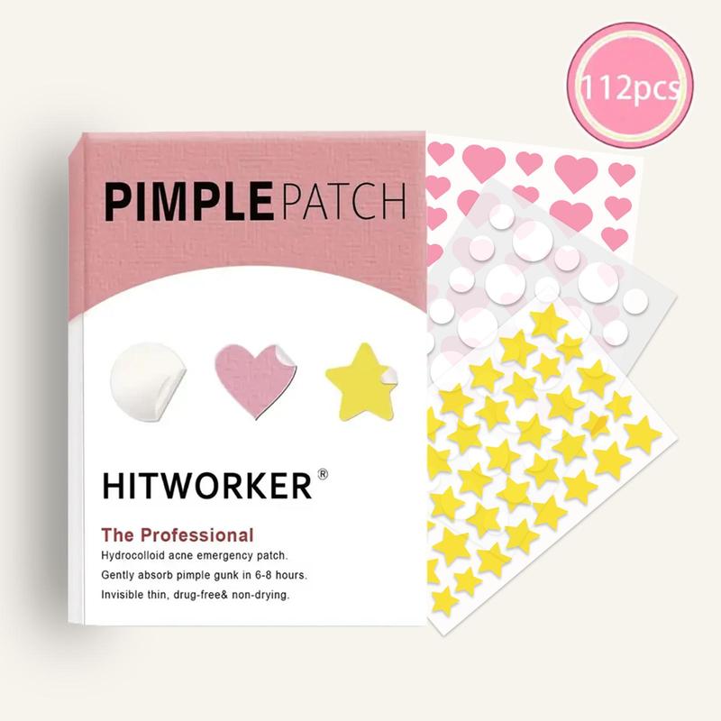 Hydrocolloid Acne Patches, 1 Box Star & Heart & Round Shaped Acne Cover Patches, Invisible Acne Patches, Facial Skin Care Products for Women & Men