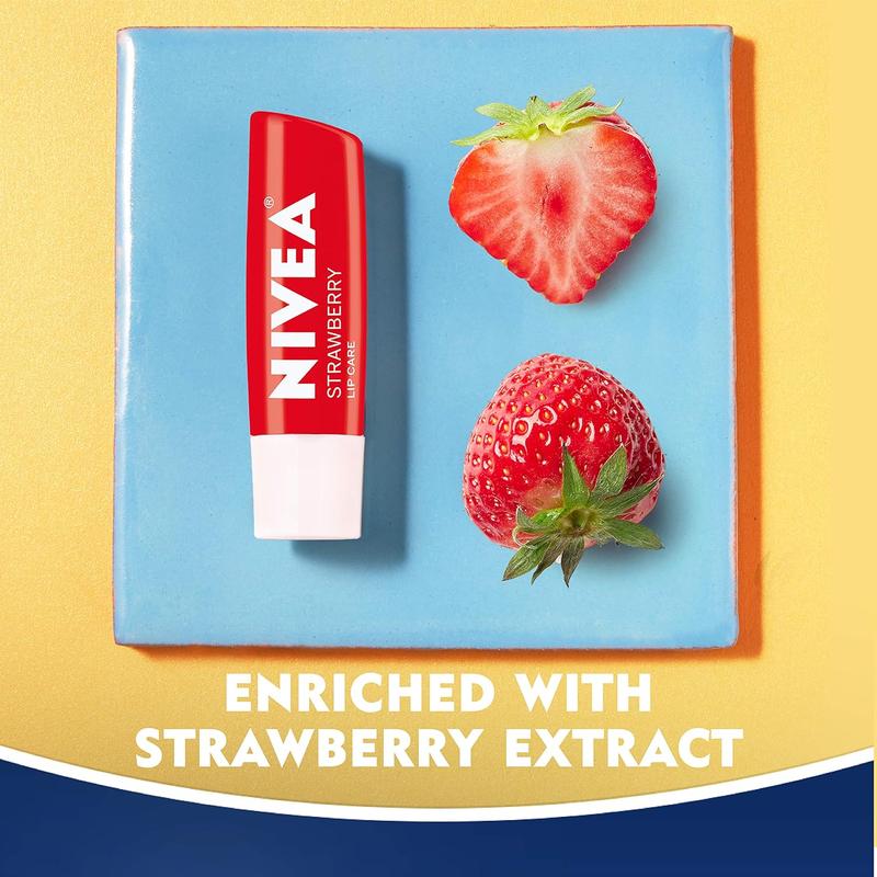 NIVEA Lip Care, Fruity Tinted Lip Balm Variety Pack, Includes Cherry, Strawberry, Blackberry and Watermelon Scents