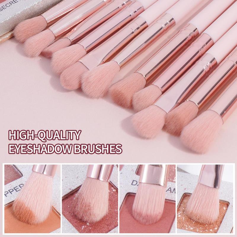 Summer Cosmetic Tool Kit,1 Set Including 30pcs Makeup Brushes, 1 Large Puff, 1 Small Puff, 5 Cushion Powder Puff, 3 Mini Finger Cushion Puff Flawless Makeup Tools