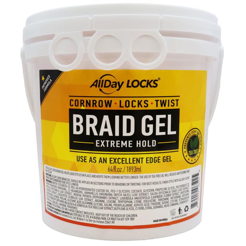 AllDay Locks Braid Gel, Extreme Hold, Long Lasting for Braids, Locks, Twists 64oz (Bucket)