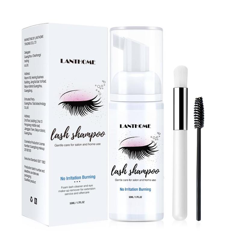 Eyelash Shampoo Cleanser with Brush, 1 Count Gentle Mascara Remover Lash Cleaner, Eyelash Cleansing Product, Nourishing Cosmetic for Women & Girls, Christmas Gift