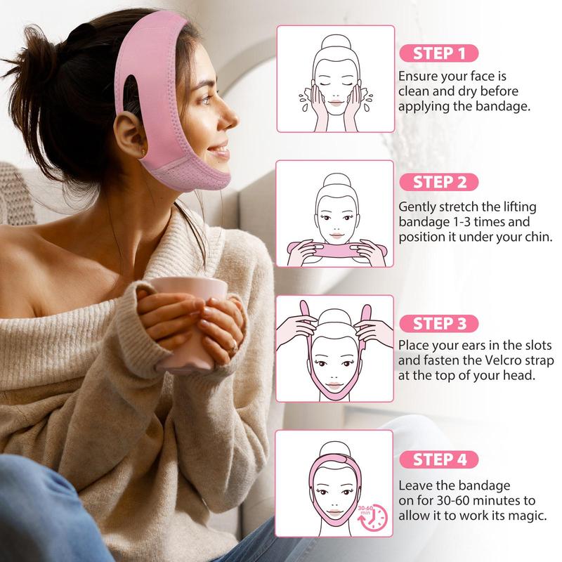 V Line Facial Bandage, 1 Box Face Lifting & Tightening Bandage, Soothing & Breathable Facial Smoothing Bandage, Facial Skin Care Tool for Women, Christmas Gift