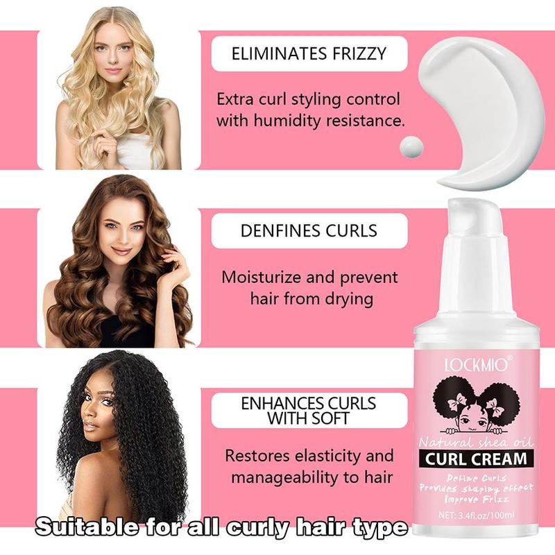 Hair Curl Cream, 2 Counts set Moisturizing Hair Curl Defining Cream, Hair Styling Cream, Hair Care & Styling Product for Women & Girls