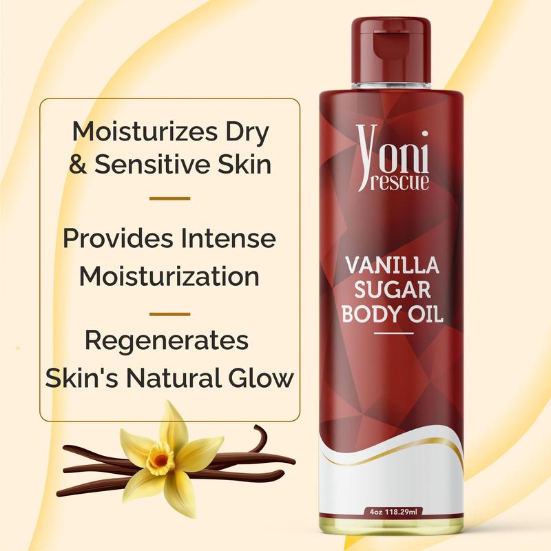 Vanilla Sugar Body & Bath Care Set- Shower Gel(4oz),  Body Essential Oil(4oz) by Yoni Rescue