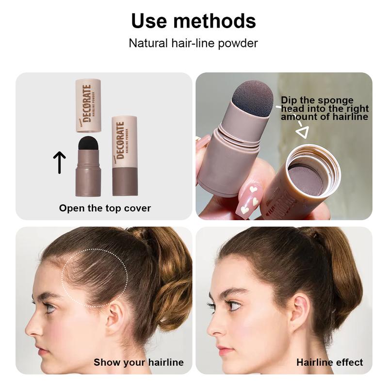 Beard  Hair  Eyebrow Powder Waterproof Hairline Powder Easy To Carry, Natural Black And Brown Eyebrow Contour Stick For Root Edge Shadow Filling dose of colors multi-use shimmer stick icy