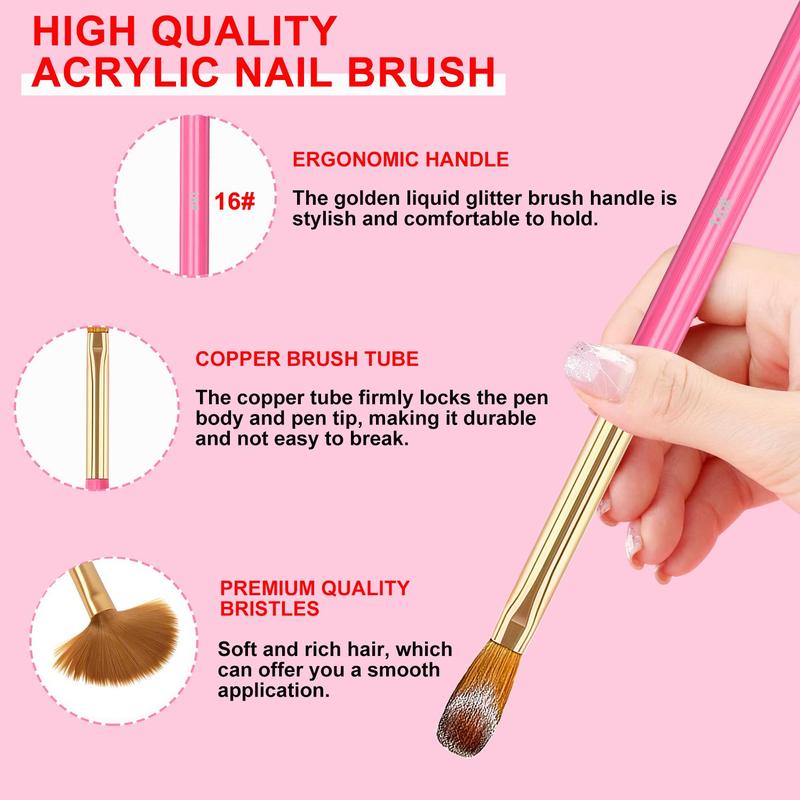 Acrylic Nail Art Brush Set, 10pcs Nail Art Design Pen Painting Tools, Fingernail Brush for Acrylic Powder Application, Carving Nail Art, 3D Nail Art