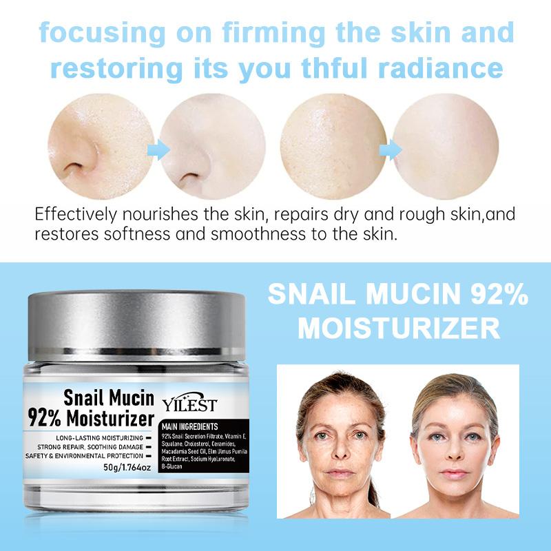 YILEST - Snail Mucin 92% Repair Cream, facial cream, for Dry Skin, Sensitive Skin, All Skin Types 50g   1.76oz Korean Skincare