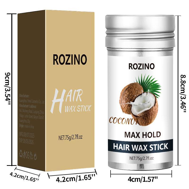 Coconut Hair Wax Stick, Natural Smooth Long Lasting Hair Styling Wax Stick, Hair Styling Product for Men & Women