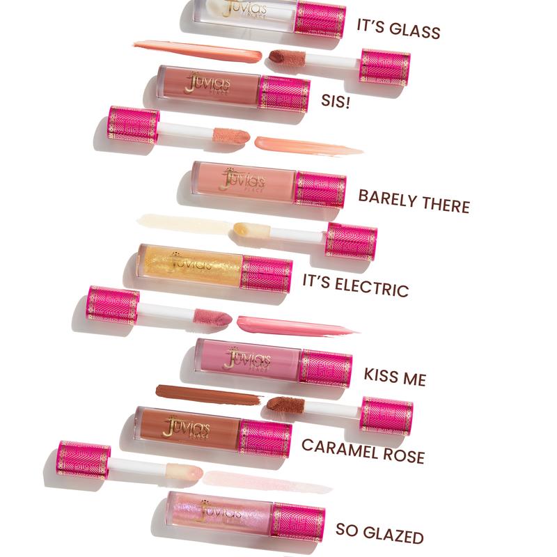 Juvia's Place Lip Reflect Glass Gloss - Clear, Plump, Long Lasting, Non-Sticky, Luscious, High Shine, Glides on Richly, Glossy and Smooth