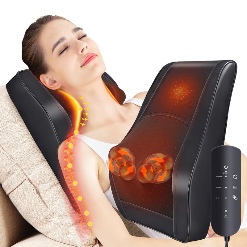 Back Massager for Back Pain Deep Tissue, Shiatsu Lower Back Neck Massager with Heat, 3D Kneading Massage Pillow for Back Neck Shoulder Legs, Christmas Gifts for Mom, Dad, Women