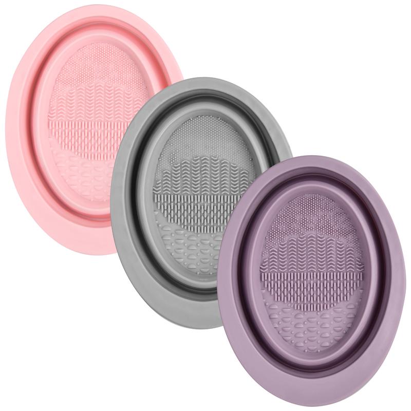 Comfort Silicone Makeup Brush Cleaning Mat, Cosmetic Brush Cleaning Pad with Suction Cup, Makeup Brush Cleaner Pad,Makeup Cosmetic Too for Women&Girls