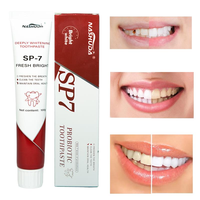 NASHUDA SP-7 DEEPLY WHITENING TOOTHPASTE EnhancedFormulaBalances The OralMicrobiome,Removes Stains, AndProvides Longlasting Fresh Breath