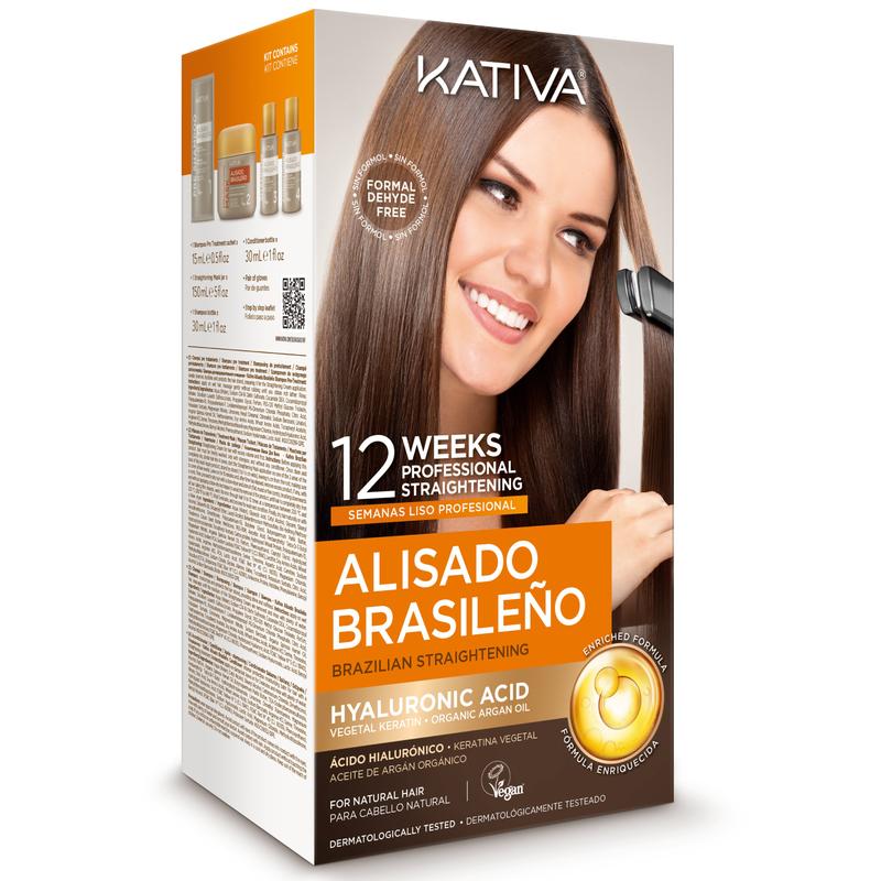 Kativa Brazilian Straightening Kit - 12 Weeks Straighter Hair, with Argan Oil & Shea Butter Haircare