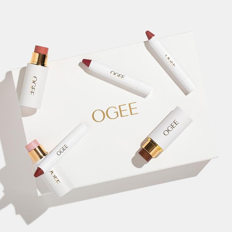 Ogee's Best-Selling Organic Makeup Essentials Kit - Skincare-Infused Facial Sticks and Tinted Lip Treatments