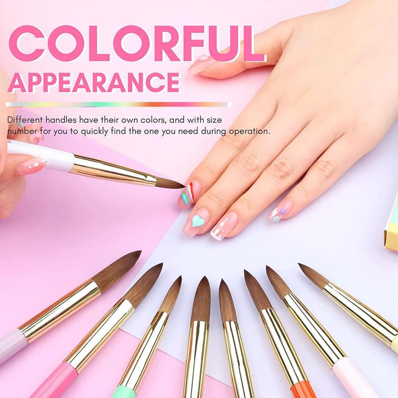 Acrylic Nail Art Brush Set, 10pcs Nail Art Design Pen Painting Tools, Fingernail Brush for Acrylic Powder Application, Carving Nail Art, 3D Nail Art