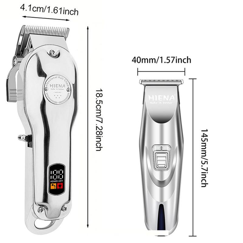 Cordless Hair Clipper Set, 1 Set Rechargeable Hair Trimmer & Beard Shaver & Accessories, Professional Hair Grooming Tools for Men