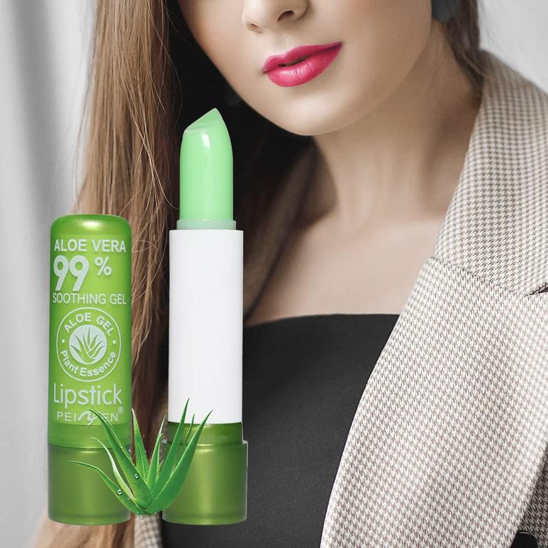 Aloe Vera Lipstick, Magic Temperature PH Color Changing Moisturizing Lipstick, Tinted Lip Balm, Lip Tint, Lip Makeup, Glossier Lip Balm, Natural Lasting Moisturizing Lipstick for Women