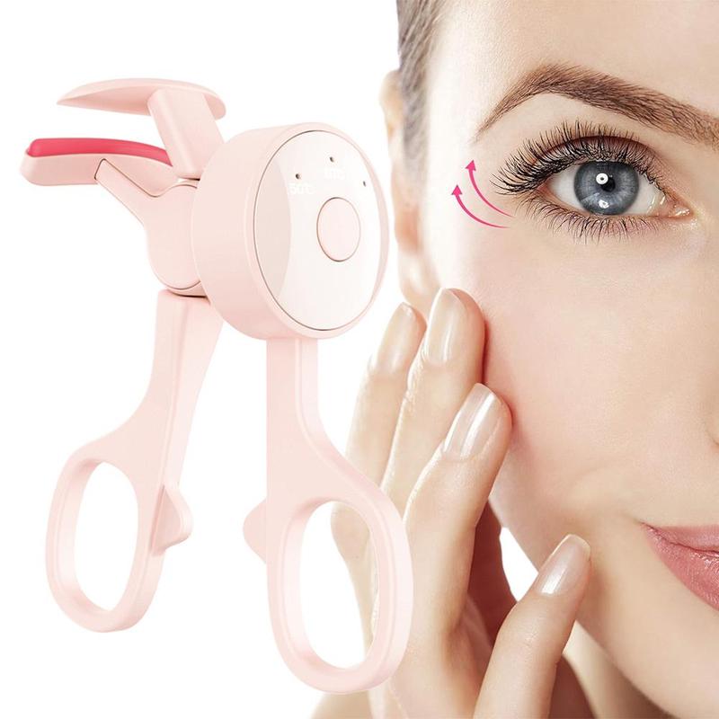 Borderless Design Heated Eyelash Curler, Long Lasting Eye Lash Curling Maker, Professional Eye Makeup Tools for Women