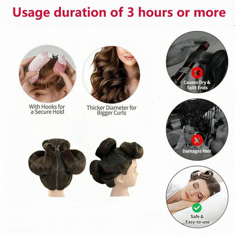 Heatless Hair Curler with Hook, 3 Counts set Sleeping Hair Curler, Hair Styling Tool for Women & Girls, Christmas Gift