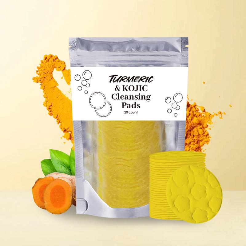 Kojic Acid Cleansing Pads for All Skin Types - Ginger Scented, Hydrating & Brightening Cleanser and Cosmetic Repair - Facial Cleansing, Moisturizer