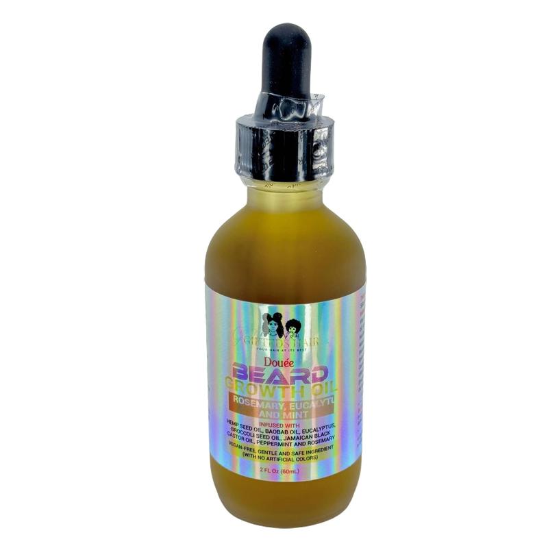 Gifted Cosmetics DOUEE Beard Growth Oil with Rosemary Oil and Jamaican Black Castor Oil for Anti-Itch Hair Care and Growth