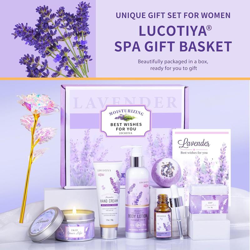 Gifts for Women,Bath and Body Gifts Set,Spa Gifts for Women Lavender Gift Baskets,Birthday Gifts for Women Self Care Relaxing Bath Sets for Women Gift,Gifts for Mom,Her,Sister,Wife